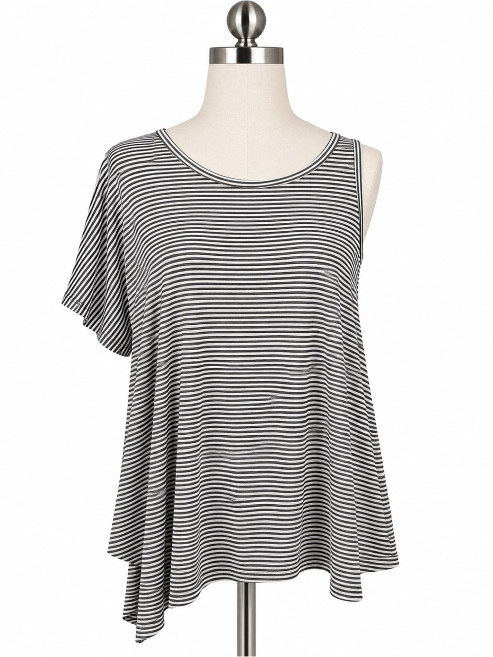 Silence+Noise Urban Outfitters black white striped top tee M